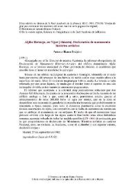 Aljibe Bermejo, en Níjar (Almería). Declaración de monumento histórico-artístico / Antonio Blanco Freijeiro | Biblioteca Virtual Miguel de Cervantes