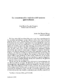 La construcción retórica del soneto quevediano / José María Pozuelo Yvancos | Biblioteca Virtual Miguel de Cervantes