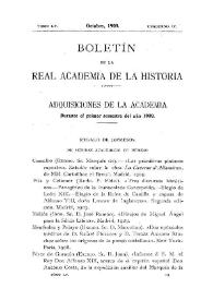 Adquisiciones de la Academia durante el primer semestre del año 1909 | Biblioteca Virtual Miguel de Cervantes