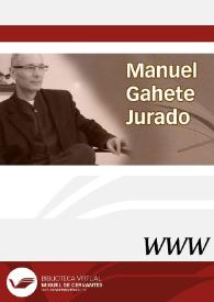 Manuel Gahete Jurado / director Antonio Moreno Ayora | Biblioteca Virtual Miguel de Cervantes