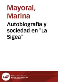 Autobiografía y sociedad en "La Sigea" / Marina Mayoral Díaz | Biblioteca Virtual Miguel de Cervantes