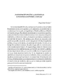 Participación política, legitimidad e injusticia económica y social / Hugo Omar Seleme | Biblioteca Virtual Miguel de Cervantes