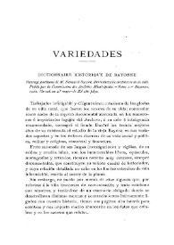 Dictionnaire historique de Bayonne / El Marqués de Laurencín | Biblioteca Virtual Miguel de Cervantes