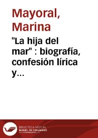 "La hija del mar" : biografía, confesión lírica y folletín / Marina Mayoral | Biblioteca Virtual Miguel de Cervantes