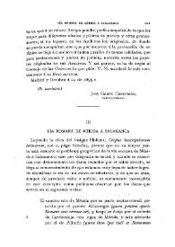 Vía romana de Mérida a Salamanca / Antonio Blázquez | Biblioteca Virtual Miguel de Cervantes
