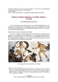 Mosaicos romanos mitológicos en Chipre, España y Portugal / José María Blázquez Martínez | Biblioteca Virtual Miguel de Cervantes