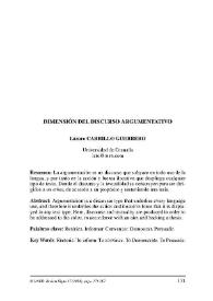 Dimensión del discurso argumentativo / Lázaro Carrillo Guerrero | Biblioteca Virtual Miguel de Cervantes