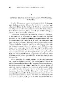Sepulcro mudéjar e inscripción árabe descubiertos en Toledo / Francisco Codera | Biblioteca Virtual Miguel de Cervantes