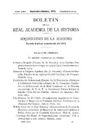 Adquisiciones de la Academia durante el primer semestre del año 1913 | Biblioteca Virtual Miguel de Cervantes