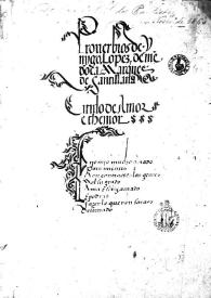 Proverbios de Ynygo Lopez de Mendoça Marques de Santillana [Cancionero de Coimbra (CO1)] / Anónimo | Biblioteca Virtual Miguel de Cervantes