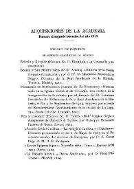 Adquisiciones de la Academia durante el segundo semestre del año 1913 | Biblioteca Virtual Miguel de Cervantes