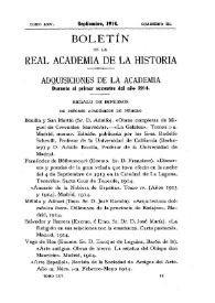 Adquisiciones de la Academia durante el primer semestre del año 1914 | Biblioteca Virtual Miguel de Cervantes