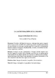 La (a)cultura(ción) de la imagen / Manuel González de Ávila | Biblioteca Virtual Miguel de Cervantes