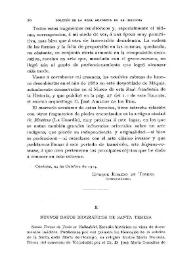 Nuevos datos biográficos de Santa Teresa / Fidel Fita | Biblioteca Virtual Miguel de Cervantes