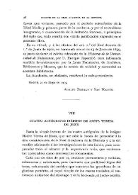 Cuatro autógrafos inéditos de Santa Teresa / Bernardino de Melgar, Marqués de San Juan de Piedras Albas | Biblioteca Virtual Miguel de Cervantes