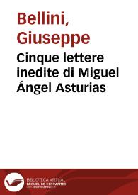Cinque lettere inedite di Miguel Ángel Asturias / Giuseppe Bellini | Biblioteca Virtual Miguel de Cervantes