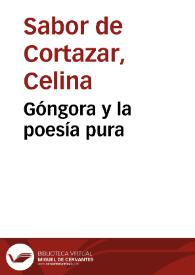 Góngora y la poesía pura | Biblioteca Virtual Miguel de Cervantes