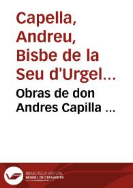 Obras de don Andres Capilla ... | Biblioteca Virtual Miguel de Cervantes