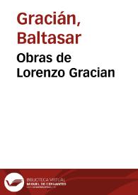 Obras de Lorenzo Gracian | Biblioteca Virtual Miguel de Cervantes