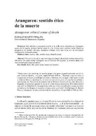 Aranguren : sentido ético de la muerte = Aranguren : ethical sense of death / Enrique Bonete Perales | Biblioteca Virtual Miguel de Cervantes