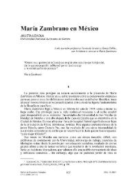 María Zambrano en México / Julieta Lizaola | Biblioteca Virtual Miguel de Cervantes
