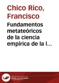 Fundamentos metateóricos de la ciencia empírica de la literatura | Biblioteca Virtual Miguel de Cervantes