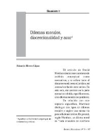 Dilemas morales, discrecionalidad y azar / Eduardo Rivera López | Biblioteca Virtual Miguel de Cervantes