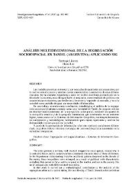 Análisis multidimensional de la segregación socioespacial en Tandil (Argentina), aplicando SIG / Santiago Linares y Diana Lan | Biblioteca Virtual Miguel de Cervantes