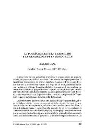La poesía durante la Transición y la generación de la democracia / Luis Bagué Quílez | Biblioteca Virtual Miguel de Cervantes