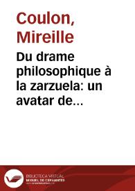 Du drame philosophique à la zarzuela: un avatar de Segismundo / Mireille Coulon | Biblioteca Virtual Miguel de Cervantes