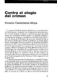 Contra el elogio del crimen / Horacio Castellanos Moya | Biblioteca Virtual Miguel de Cervantes