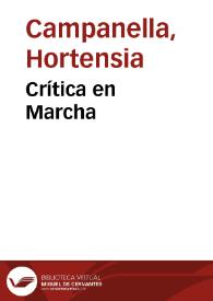 "Crítica en Marcha" / Hortensia Campanella | Biblioteca Virtual Miguel de Cervantes