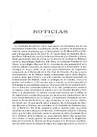 Noticias. Boletín de la Real Academia de la Historia, tomo 72 (enero 1918). Cuaderno I / J.P.de G. | Biblioteca Virtual Miguel de Cervantes
