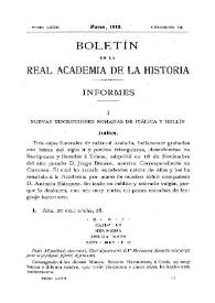 Nuevas inscripciones romanas de Itálica y Hellín / Fidel Fita; Federico Motos | Biblioteca Virtual Miguel de Cervantes