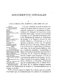Junta pública del domingo 21 de abril de 1918 / Juan Pérez de Guzmán y Gallo | Biblioteca Virtual Miguel de Cervantes
