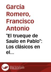 "El trueque de Saulo en Pablo": Los clásicos en el Padre Coloma | Biblioteca Virtual Miguel de Cervantes