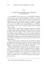 El puente de Córdoba y las campañas de Julio César / N.Sentenach | Biblioteca Virtual Miguel de Cervantes