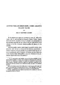 40 fichas para una bibliografía "sobre" Armando Palacio Valdés / por José M.ª Martínez Cachero | Biblioteca Virtual Miguel de Cervantes