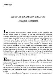 Diego de Saavedra Fajardo "Praesidia maiestatis" / nota de Mariano Baquero Goyanes | Biblioteca Virtual Miguel de Cervantes