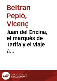 Juan del Encina, el marqués de Tarifa y el viaje a Jerusalén | Biblioteca Virtual Miguel de Cervantes