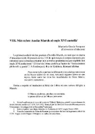 Més sobre Ausiàs March al segle XVI castellà | Biblioteca Virtual Miguel de Cervantes