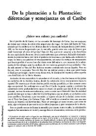 De la plantación a la Plantación: diferencias y semenjanzas en el Caribe / Antonio Benítez Rojo | Biblioteca Virtual Miguel de Cervantes