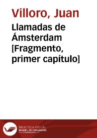 Llamadas de Ámsterdam [Fragmento, primer capítulo] / Juan Villoro | Biblioteca Virtual Miguel de Cervantes