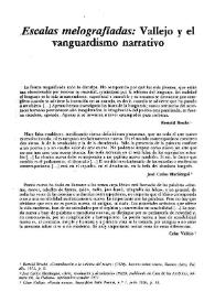 "Escalas melografiadas": Vallejo y el vanguardismo narrativo / Sonia Mattalía | Biblioteca Virtual Miguel de Cervantes
