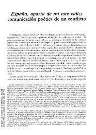 "España, aparta de mí este cáliz": comunicación poética de un conflicto / Teobaldo A. Noriega | Biblioteca Virtual Miguel de Cervantes