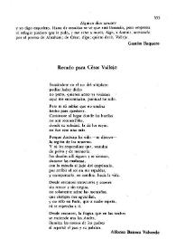 Recado para César Vallejo / Alfonso Barrera Valverde | Biblioteca Virtual Miguel de Cervantes