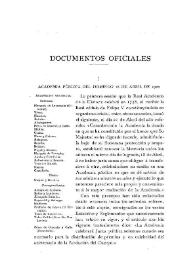 Academia pública del domingo 18 de abril de 1920 / Juan Pérez de Guzmán y Gallo | Biblioteca Virtual Miguel de Cervantes