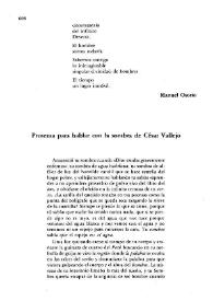 Promesa para hablar con la sombra de César Vallejo / Manuel Pacheco | Biblioteca Virtual Miguel de Cervantes