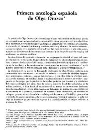 Primera antología española de Olga Orozco / María Cristina Sirimarco y Héctor Roque-Pitt | Biblioteca Virtual Miguel de Cervantes