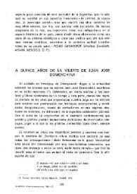 A quince años de la muerte de Juan José Domenchina | Biblioteca Virtual Miguel de Cervantes